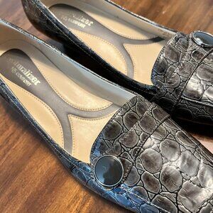 Brand New Never Worn Women's Naturalizer Fulton Faux Crocodile Shoes Gray Sz 7.5